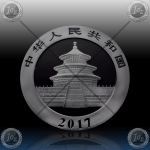 1oz KITAJSKA "Panda" 2017 (Black Rhodium + Gold)